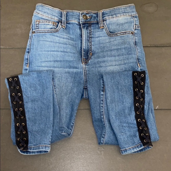 Sneak Peek Size 3 High Rise Black Blue Skinny Jeans - Picture 5 of 14